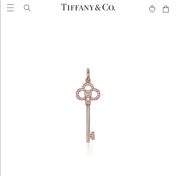 Tiffany & Co Crown Key Rose Gold Diamonds Charm - Picture 4 of 4